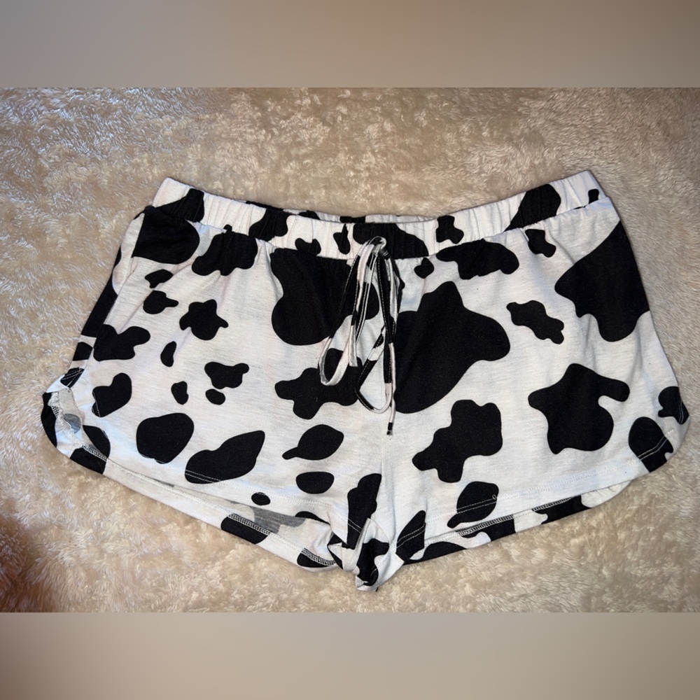 Cow Print Pajama Shorts